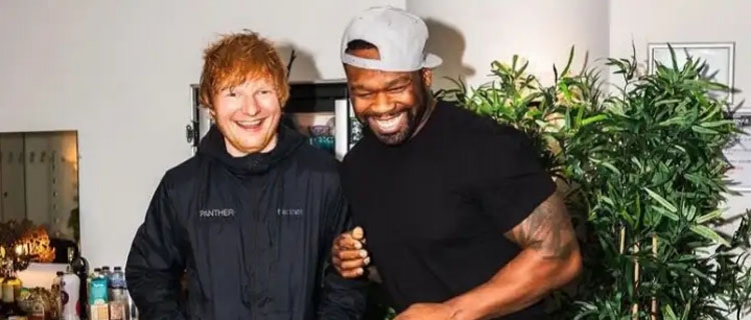 Ed Sheeran sobe ao palco em show do 50 Cent para performance de "Shape Of You"