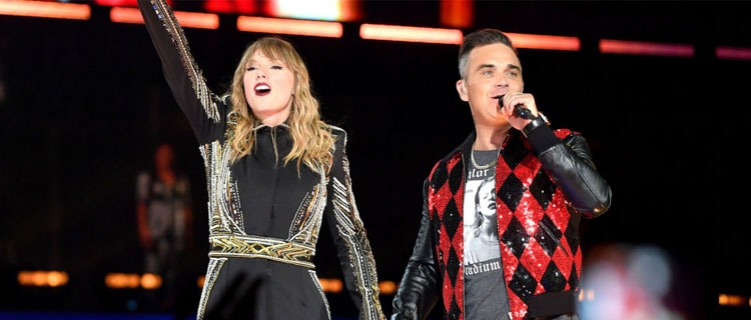 Taylor Swift canta “Angels” ao lado de Robbie Williams em Londres