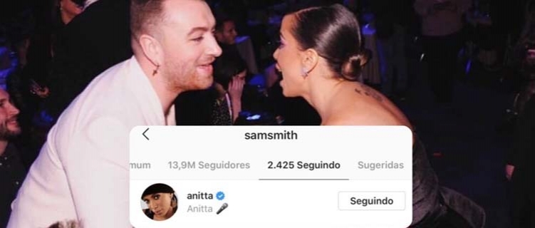 Sam Smith começa a seguir Anitta no Instagram