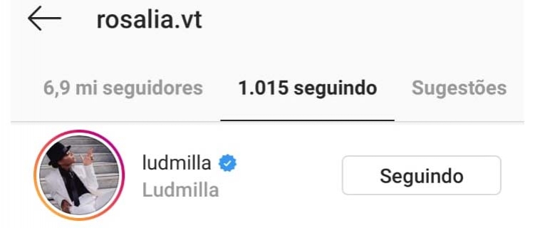 Mais um contato internacional? Rosalía segue Ludmilla no Instagram