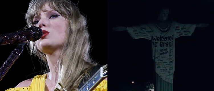 Taylor Swift é homenageada com projeção no Cristo Redentor