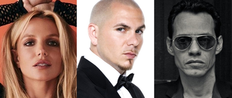 O featuring vem! Britney deve lançar em breve parceria com Pitbull e Marc Anthony