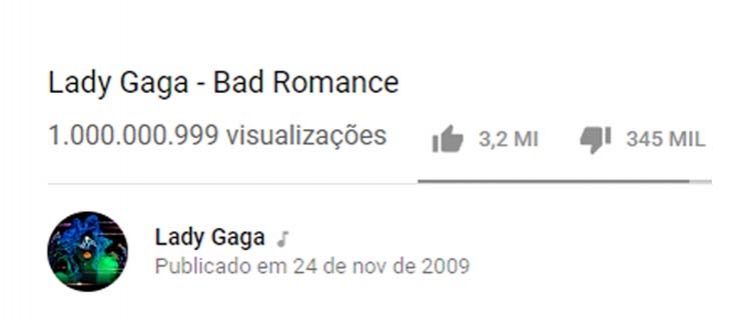 Com “Bad Romance”, Lady Gaga tem seu primeiro clipe com mais de 1 bilhão de visualizações